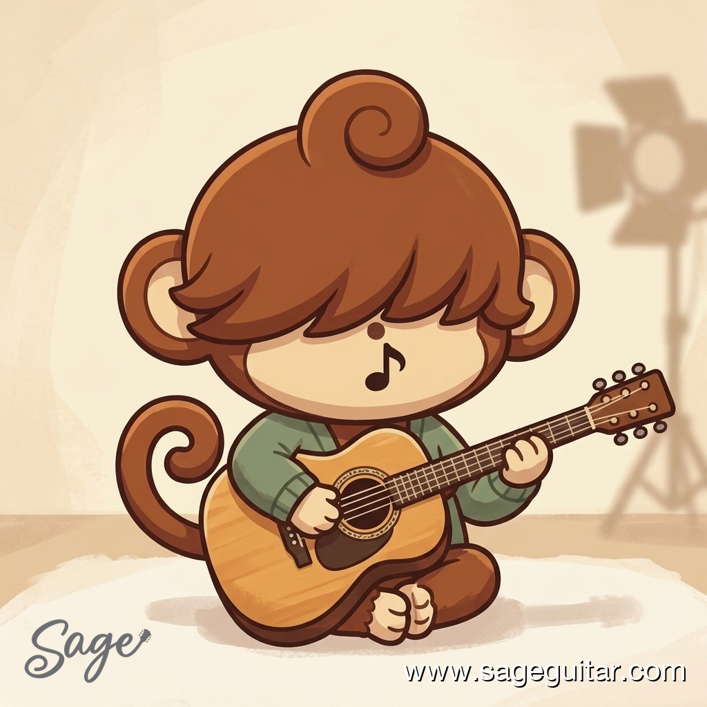 BabySage with an affordable full-size acoustic guitar