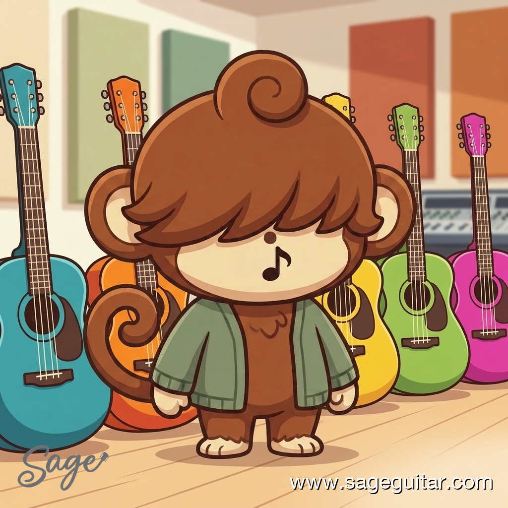 BabySage with SageBasic acoustic guitars in five colours