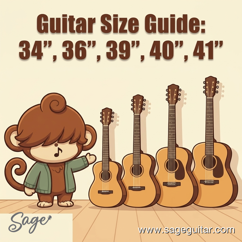 Guitar Size Guide: 34", 36", 39", 40", 41"