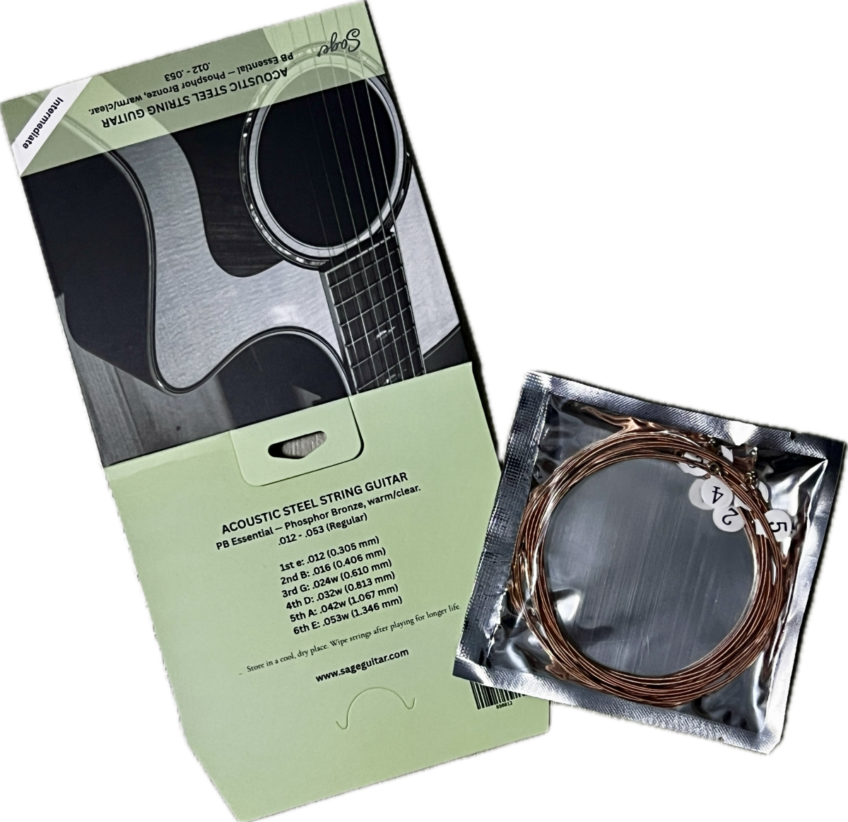 Sage Phosphor Bronze Acoustic Strings – Gauge 12