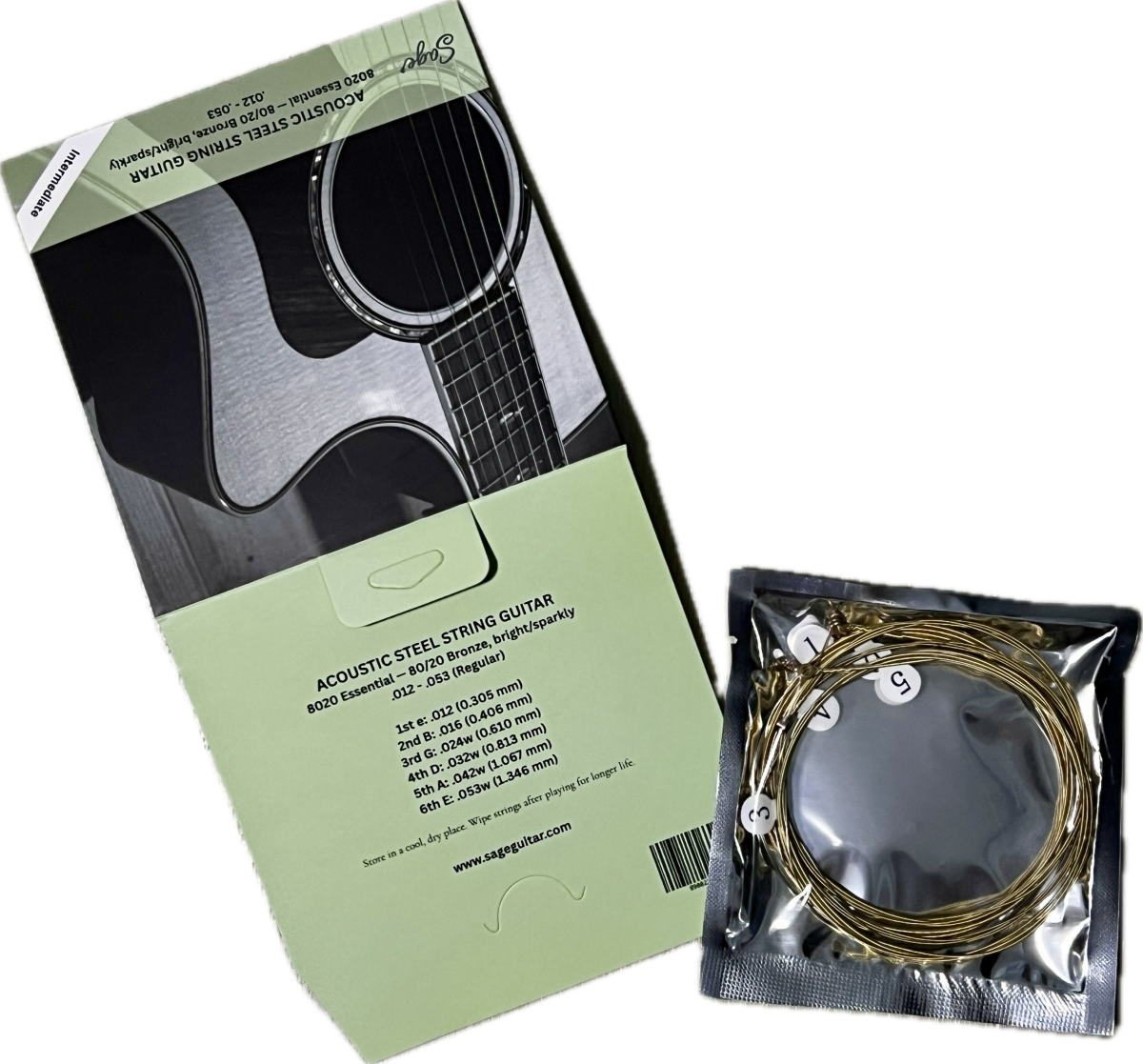 Sage 80/20 Bronze Acoustic Strings – Gauge 12