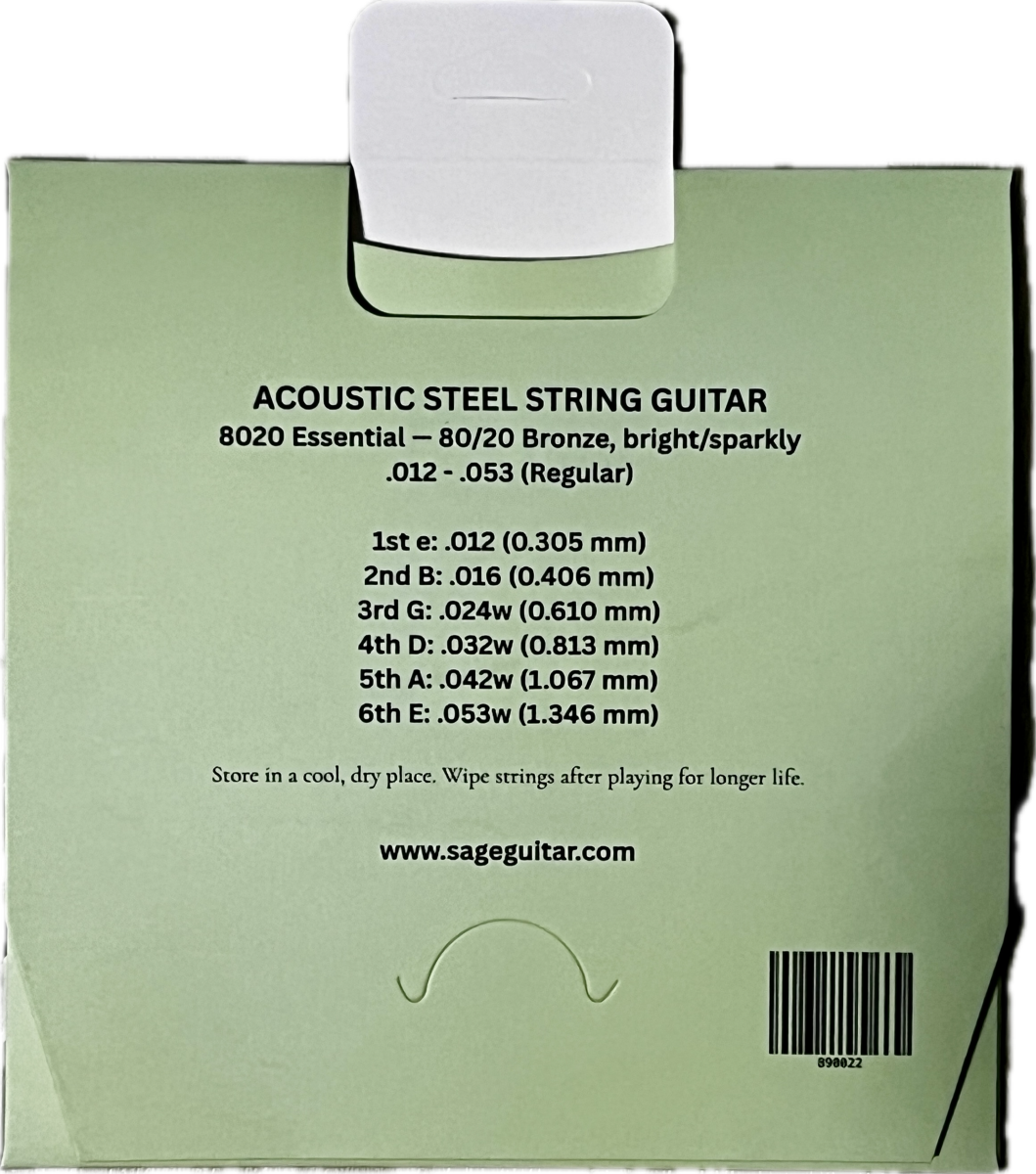 Sage 80/20 Bronze Acoustic Strings – Gauge 12