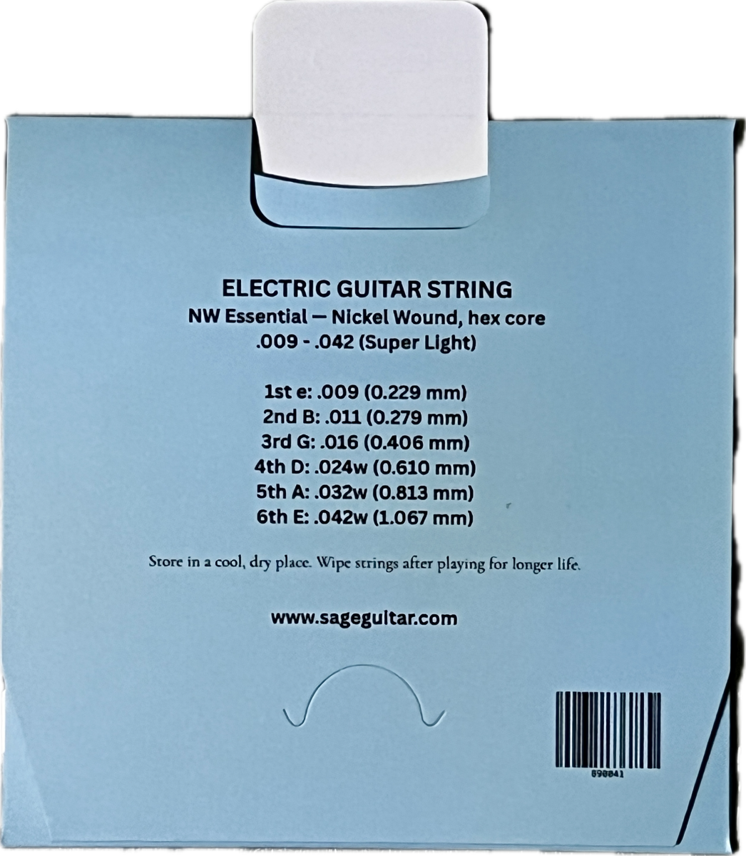 Sage Electric Nickel Wound Strings – Gauge 9