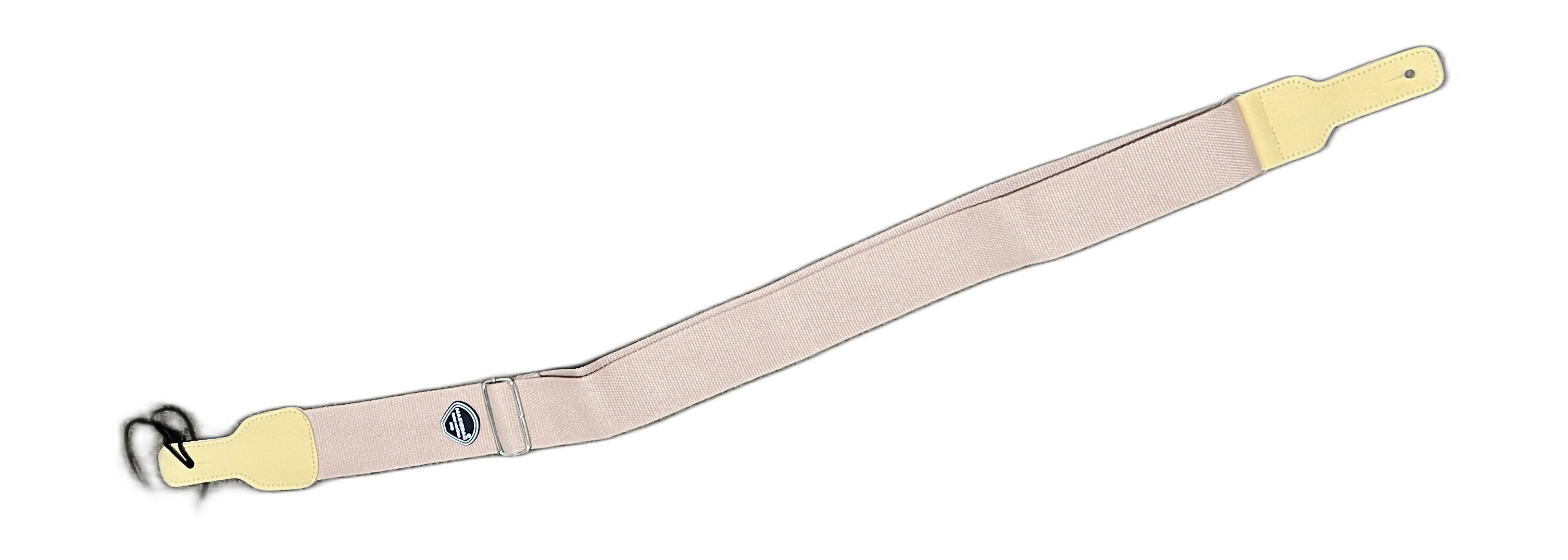 Full Sage cotton guitar strap with leather ends and chrome slider