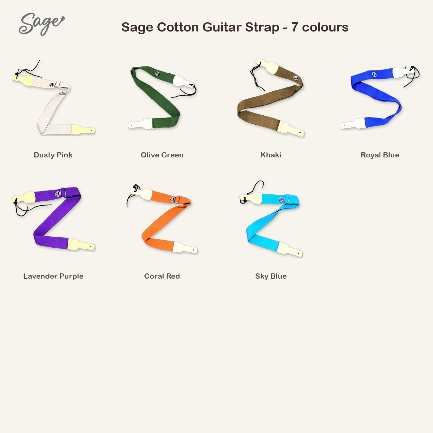 Sage Cotton Guitar Strap