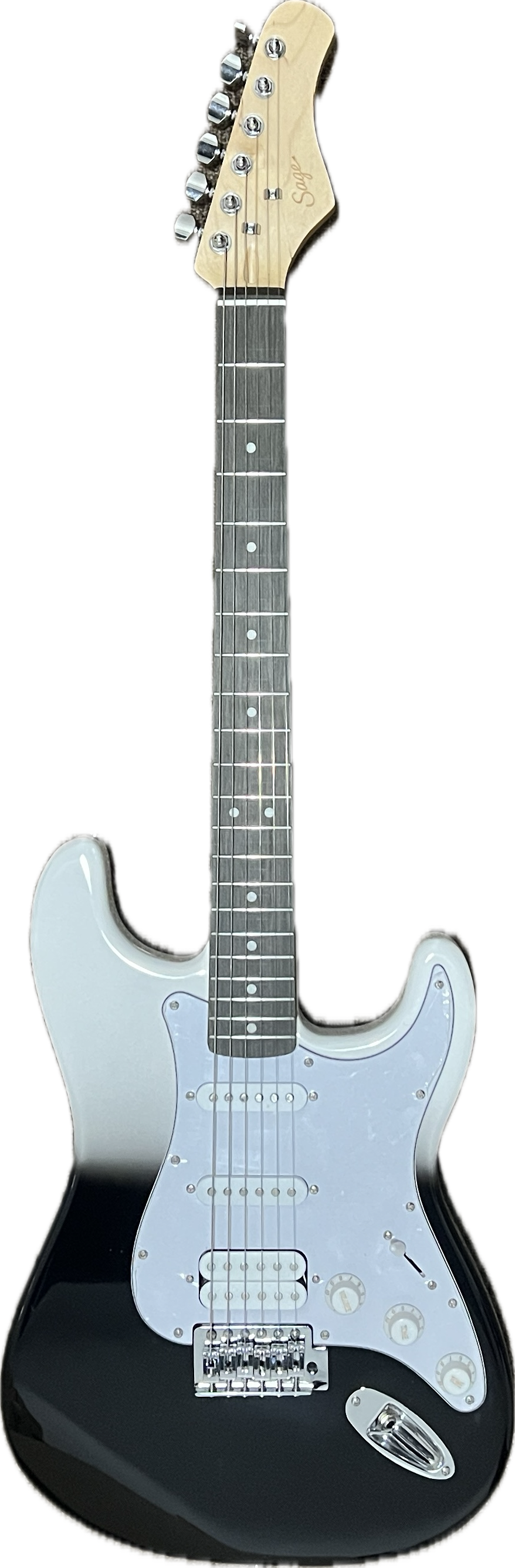 Sage ST-20 Electric Guitar Black-White
